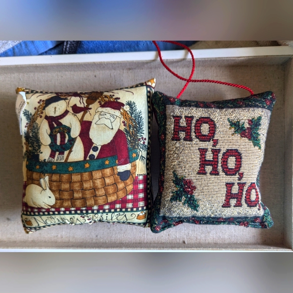 Tapestry Hanging Pillow Ornament Door Hanger and Snowman decor Holiday Christmas